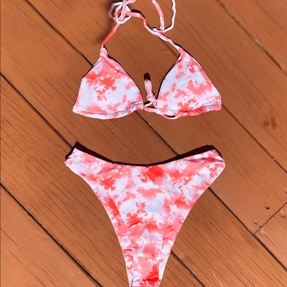 Tie dye bikini with skirt